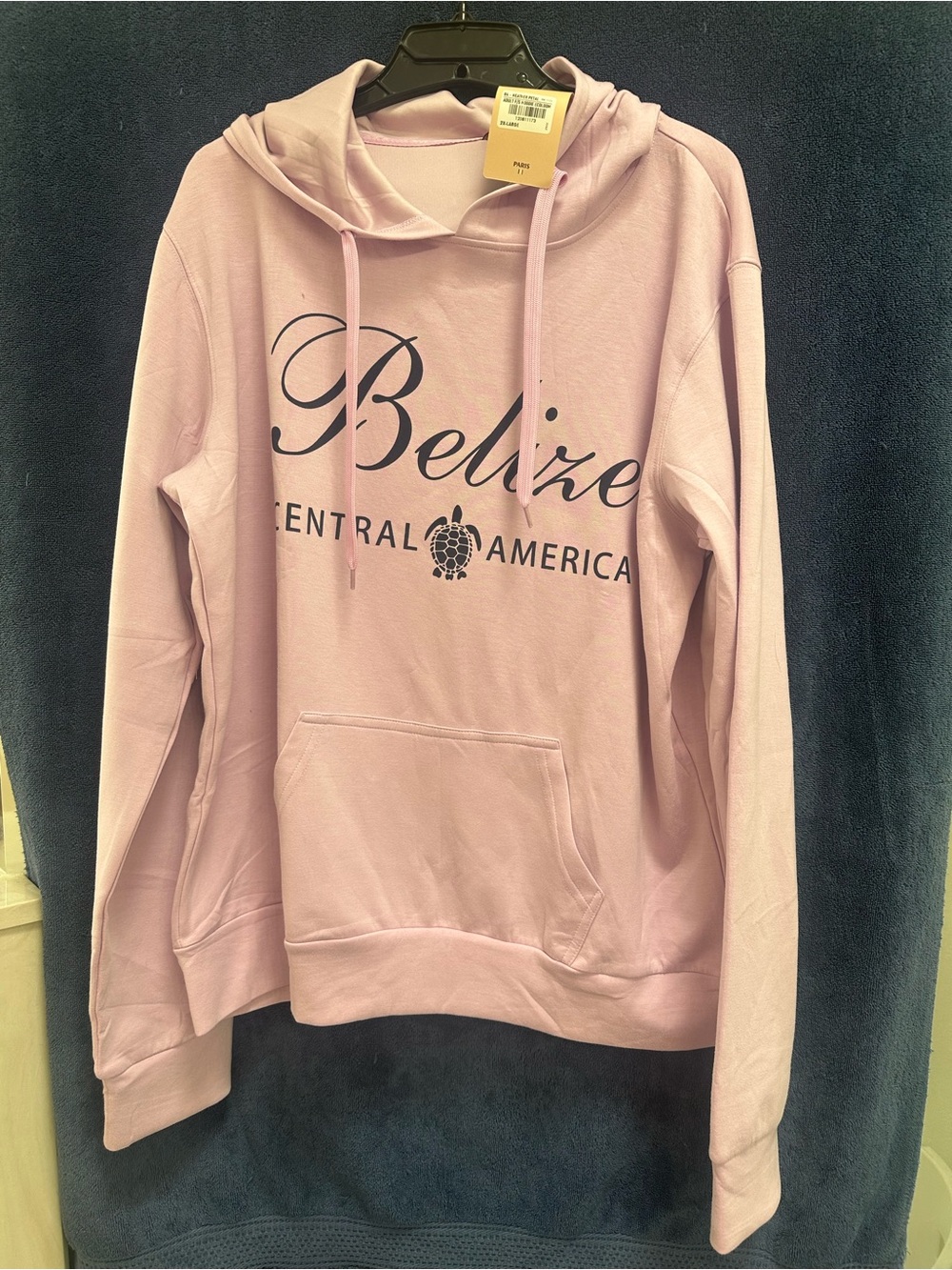 NWT Belize Central America Pink Hoodie Sweatshirt 2X